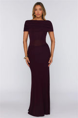Darling Party Off Shoulder Maxi Dress Wine