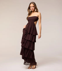Soft Drama Strapless Tiered Ruffle Maxi Dress