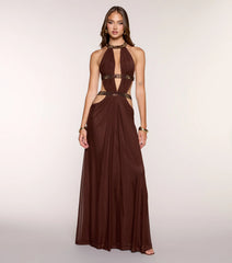 Penelope Mesh Rhinestone Formal Dress