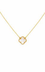 Britt Clover Pendant Necklace in Gold/White