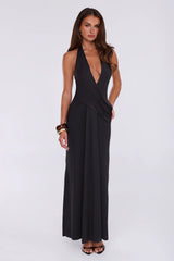The Perfect Excuse Halter Maxi Dress Black