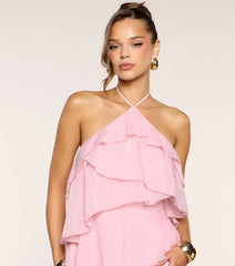 Rosé Season Ruffle Mini Dress