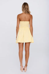 Sweet Sunshine Halter Ruched Mini Dress Yellow