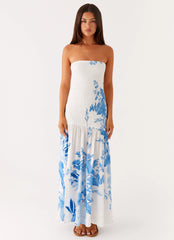 Rebecca Maxi Dress - Blue Floral Print