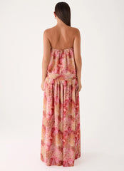 Lioras Strapless Maxi Dress - Botanic Cheetah