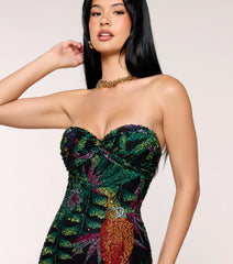 Shay Tropical Printed Bead Mini Dress