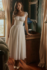 White Voile + Broderie Anglais Maxi Dress