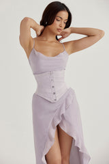 Grey Satin Underbust Corset