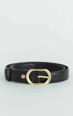 Kristen Rectangle Buckle Belt in Black
