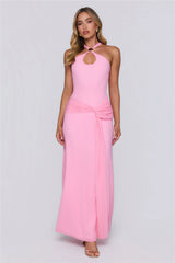 Glam And Glow Mesh Maxi Dress Pink