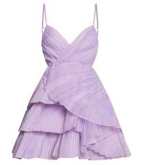 Amalie The Label - Mae Pleated Mini Dress - In Lilac