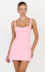Zaria Mini Dress - Panel Dress in Pink