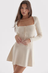 Cream Dainty Knit Mini Dress