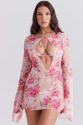 Floral Print Beach Cover Up