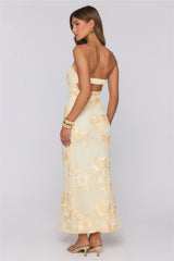 Honey Waves Strapless Maxi Dress Yellow
