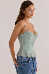 Jade Custom Hand Beaded Embellished Top - Limited Edition