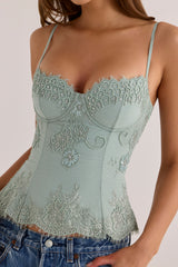 Jade Custom Hand Beaded Embellished Top - Limited Edition