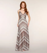 Chantelle Chevron A-Line Formal Dress