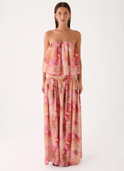 Lioras Strapless Maxi Dress - Botanic Cheetah