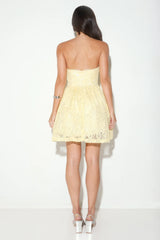 Soirée Star Strapless Sequin Mini Dress Yellow
