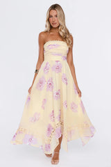 Light Joy Strapless Maxi Dress Yellow