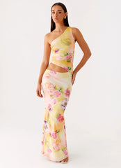 Seranella One Shoulder Maxi Dress - Sunburst Floral
