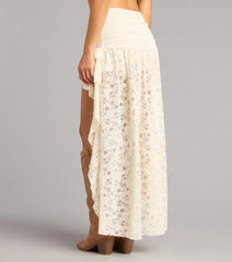 Boho Nights Lace High-Low Skirt