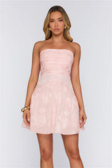 Sweet Affection Floral Strapless Mini Dress Pink