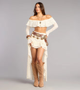 Boho Nights Lace High-Low Skirt