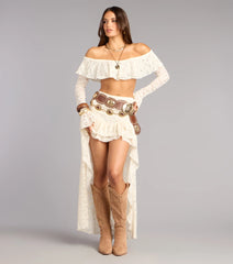 Boho Nights Lace High-Low Skirt