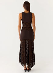 Koka Lace Maxi Dress - Cool Chocolate