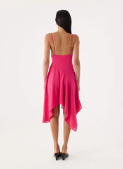 Pirama Beaded Midi Dress - Fuchsia