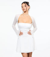 Sheer Mesh Flared Sleeve Bolero