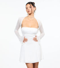 Sheer Mesh Flared Sleeve Bolero