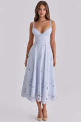 Bluebell Lace + Cotton Broderie Anglais Midi Sundress