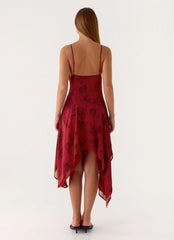 Jasiel Midi Dress - Cherry Rose