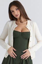 Ivory Cashmere + Merino Wool Cardigan