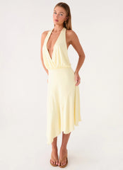 Ignite It Midi Dress - Lemon