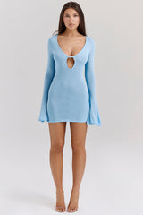 Ocean Blue Knit Mini Dress