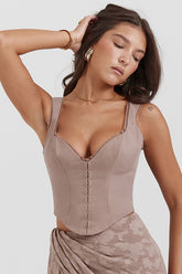Mushroom Lace Trim Corset