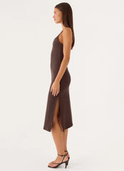 Between Tasks Midi Dress - Chocolate Fudge