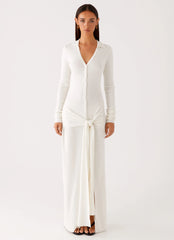 Sabetha Knit Maxi Dress - White