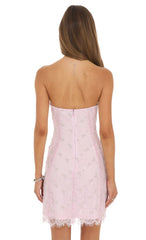 Strapless Lace Dress in Pink