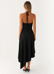 Vena Beaded Midi Dress - Black