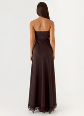 Kayleigh Strapless Maxi Dress - Chocolate Torte