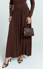 Marilou Bag - Croc Embossed Top Handle Crossbody Bag in Brown