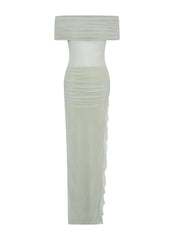 Nelly Off Shoulder Maxi Dress - Pistachio