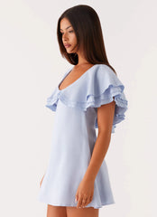 Taye Linen Mini Dress - Blue