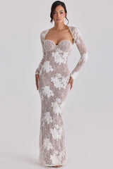 Ivory Embroidered Lace Maxi Dress - Limited Edition