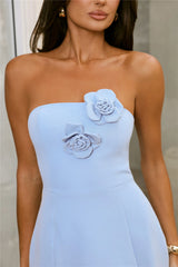 Viva La Vibes Strapless Mini Dress Blue